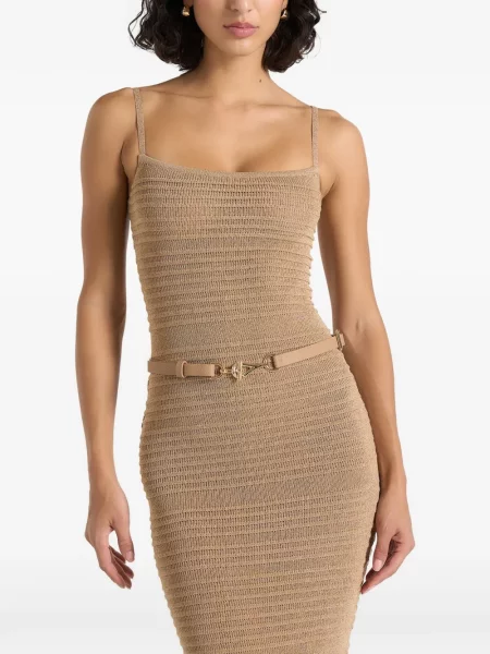 Cu centură rochie midi Manière De Voir tricotate