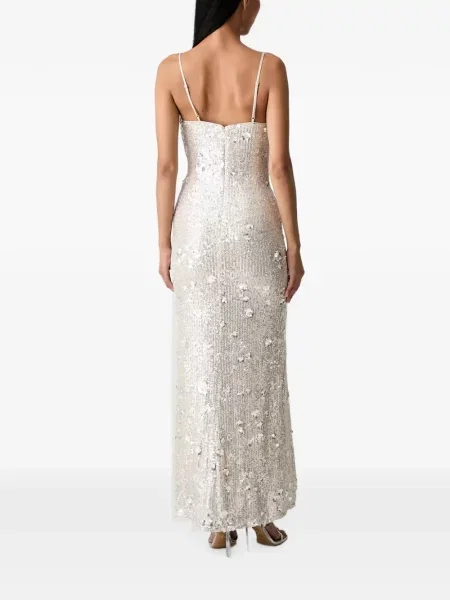 Rochie maxi Bardot cu paiete cu model floral