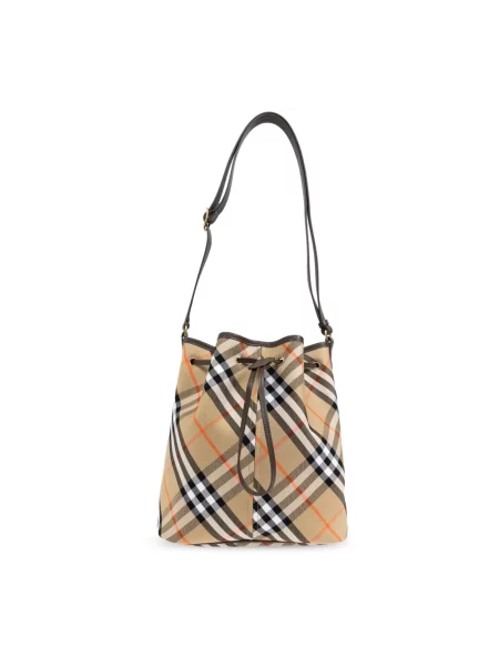 Wielobarwność torebka bucket Burberry elegancka beżowa