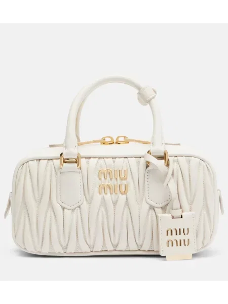 Top Miu Miu din piele alb
