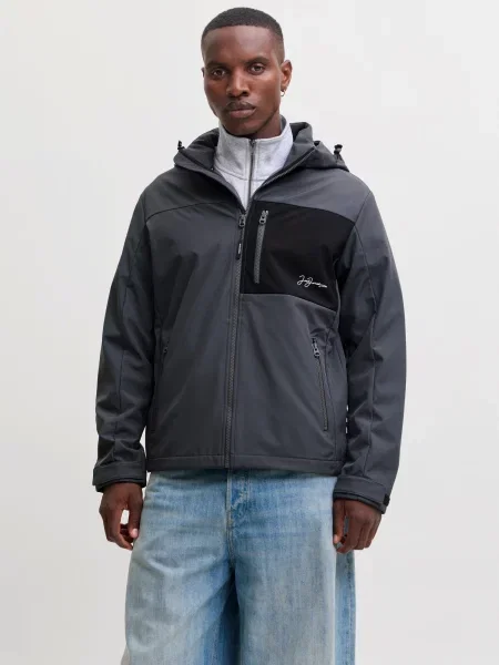 JACK & JONES Geacă de primăvară-toamnă JJLupo gri închis negru