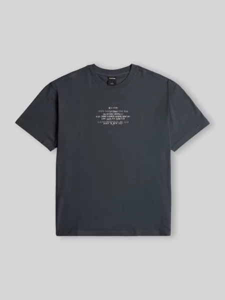 T-shirt z centralnym nadrukiem z logo G-star Raw granatowa