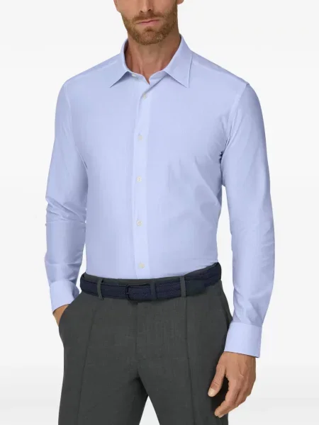 Ριγέ polo Boggi Milano από ζέρσεϋ μπλε