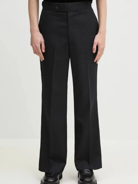 Vlněné kalhoty Needles Side Tab Boot-Cut jednoduché černá