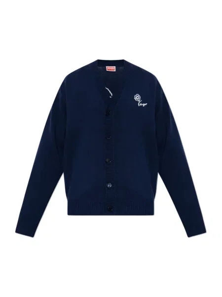 Kardigan Kenzo z logo niebieski