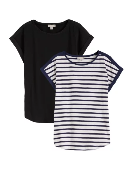 Love & roses Tricou bleumarin / negru alb