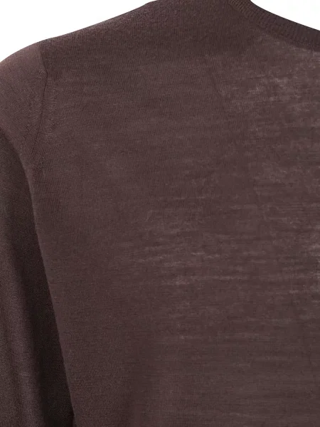 Cămașă John Smedley de lână maro