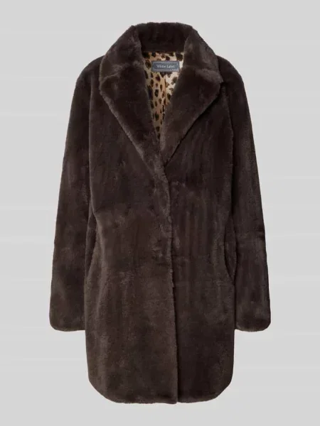 Płaszcz z obszyciem ze sztucznego futra White Label