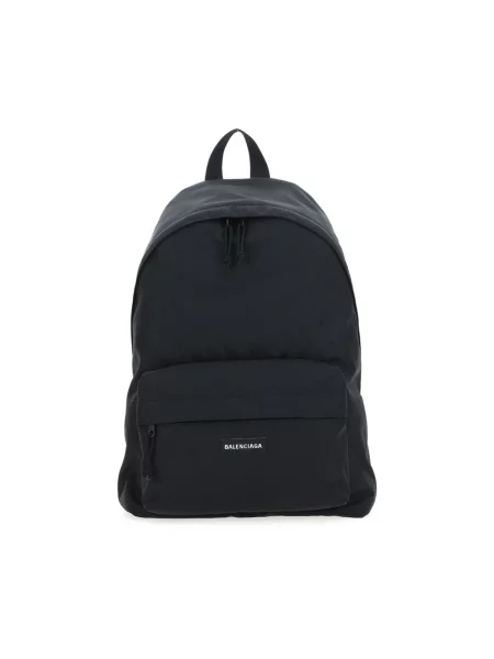 Lniana torba Balenciaga Explorer czarna