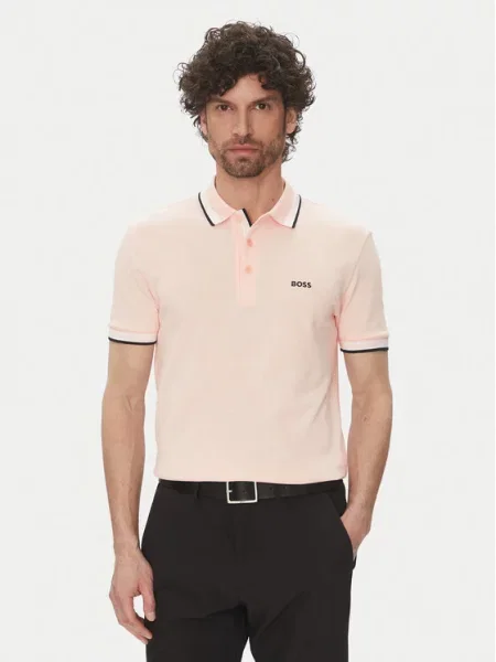 BOSS Поло Paddy Regular Fit рожевий