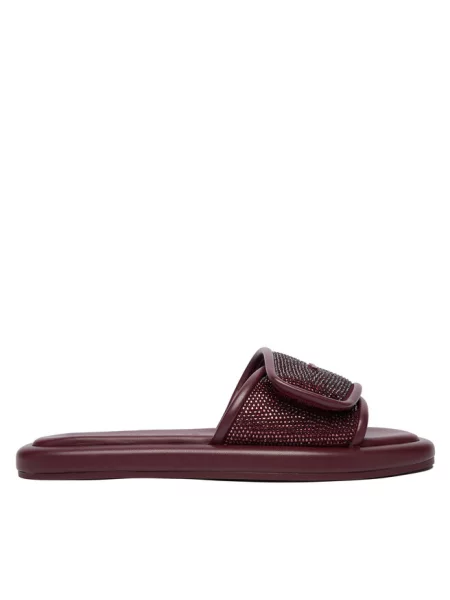 Klapki MICHAEL Michael Kors bordowe
