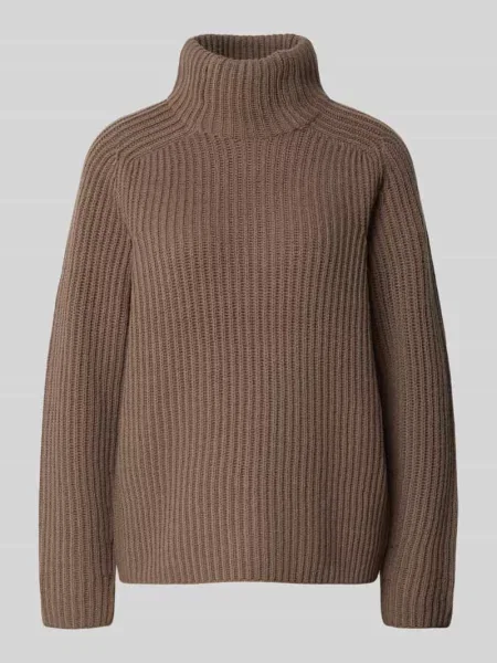 Sweter z dzianiny ze stójką model ‘Thyra’