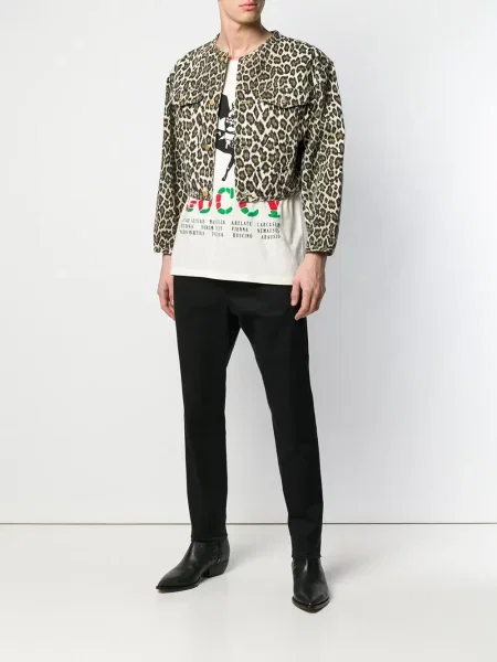 Leopardí zkrácená bunda Jean Paul Gaultier Pre-owned s potiskem hnědá