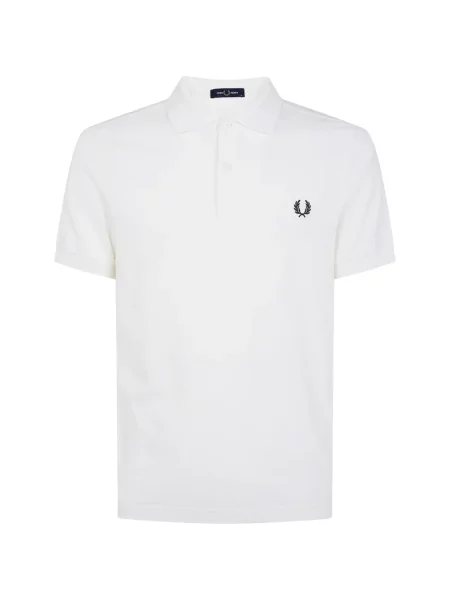 Tricou polo Fred Perry cu broderie alb