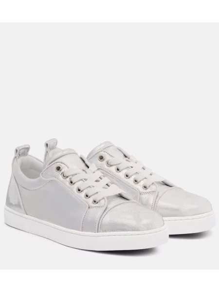 Sneakerși Christian Louboutin din piele argintiu