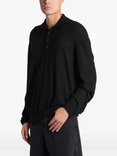 Lung tricou polo Anips negru