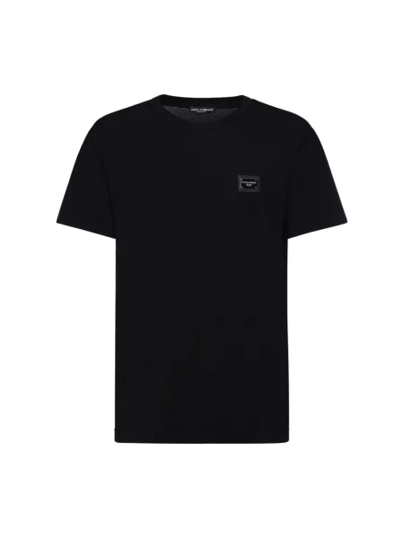 Dolce & Gabbana Koszulki Mężczyzna M Logo Plaque T-Shirt czarny