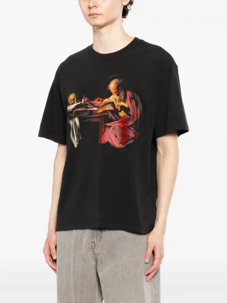 Tricou Melt cu imagine cu decolteu rotund negru