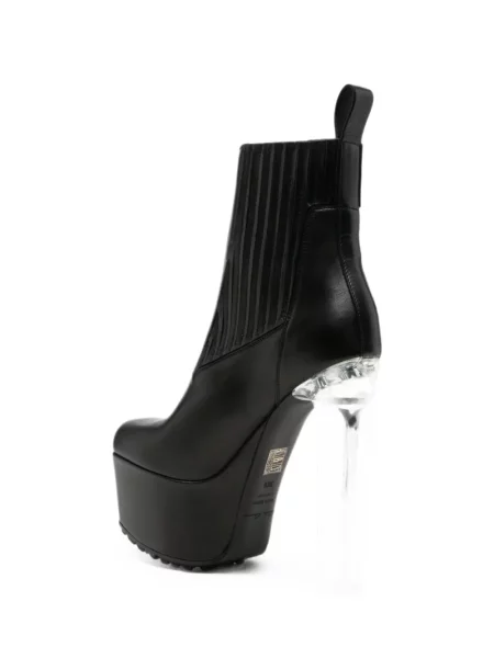 Cizme scurte Rick Owens cu platformă negru