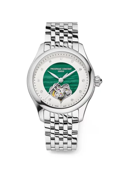 Ceas Frederique Constant cu motiv cu inimi verde