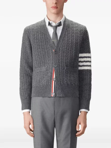 Cardigan Thom Browne de lână gri