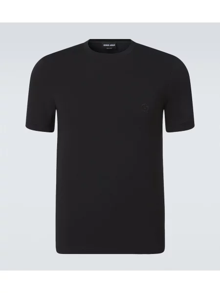 Tricou Giorgio Armani din jerseu negru