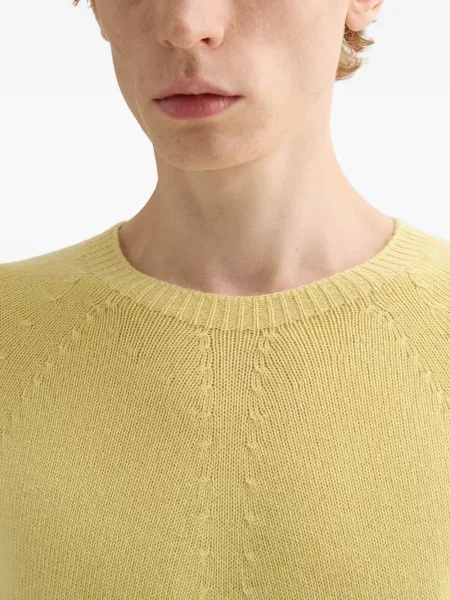 Pulover Jil Sander cu decolteu rotund galben