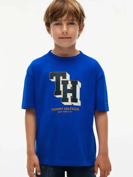 Tommy Hilfiger majica za djecu od pamuka plava