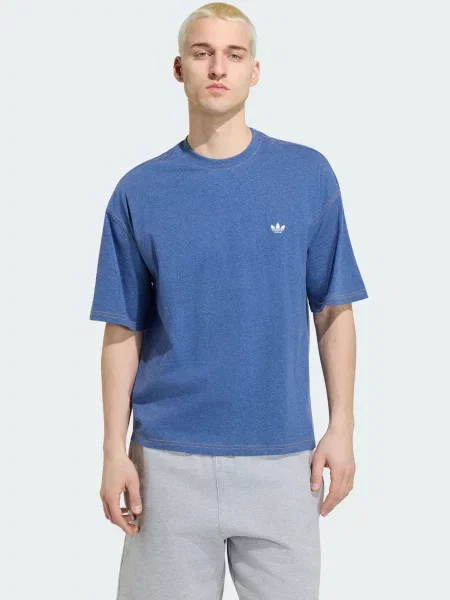 ADIDAS ORIGINALS Tričko Trefoil Essentials melírovaná modrá