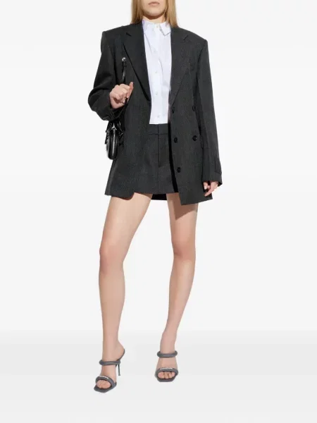 Pantaloni scurți Alexander Wang plisate scurte gri
