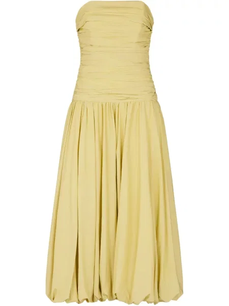 Sukienka midi Nicholas do kolan garniturowa żółta