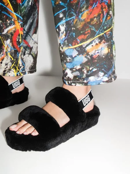 Sandale Ugg din piele de oaie negru