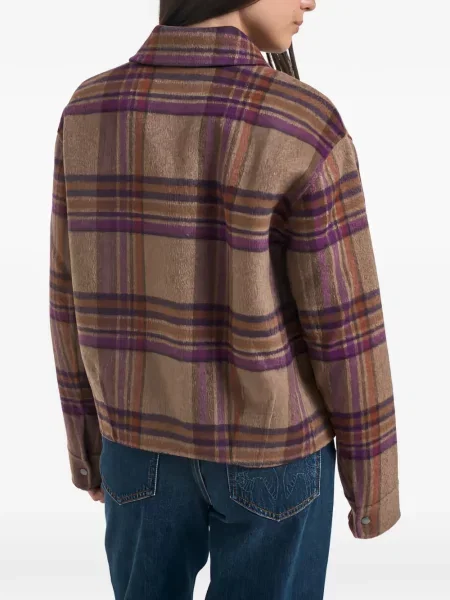 Geacă Woolrich în carouri maro