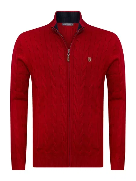 Jacey Quinn Geacă tricotată bordeaux roșu