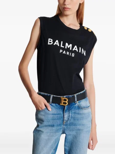 Curea Balmain din piele negru