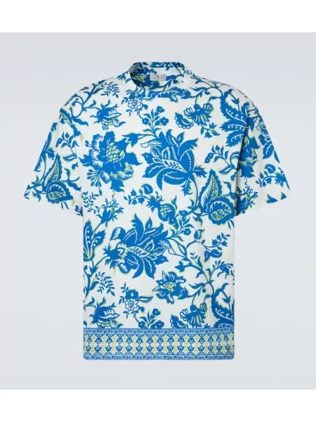 Tricou Etro cu model floral din jerseu alb