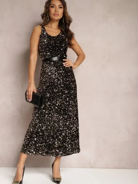 Rochie Midi cu Paiete Misona maro