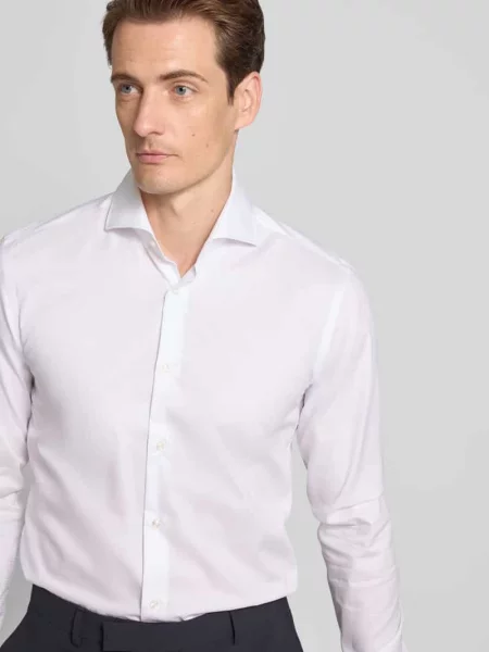 Koszula biznesowa o kroju slim fit z bardzo długim rękawem model ‘HANK’ Boss biała