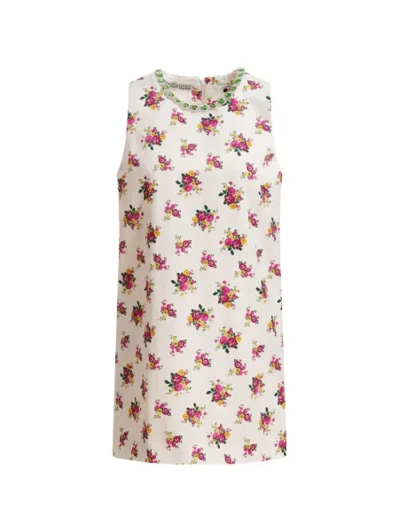 Rochie mini Essentiel Antwerp cu model floral cu imagine alb