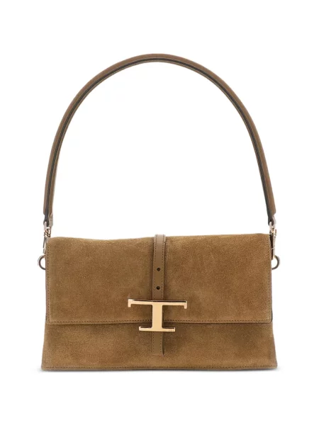 Geantă Tod's din piele de căprioară maro