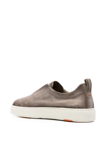 Sneakerși Santoni din piele de căprioară gri