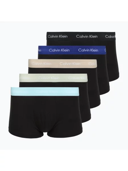 Боксерки Calvin Klein Low Rise Trunk 5 чифта black w plume wb/black w misty sage wb черно
