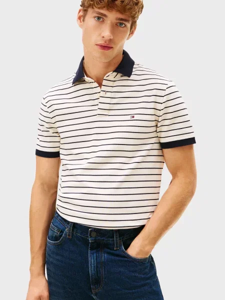 Смугасте поло Tommy Hilfiger біле