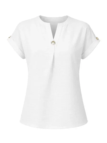 REGINA FASHION Blúzka Blouse with button' biela