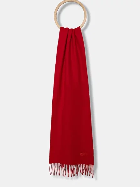 Moschino kratki šal za muškarce od merino vune crvena