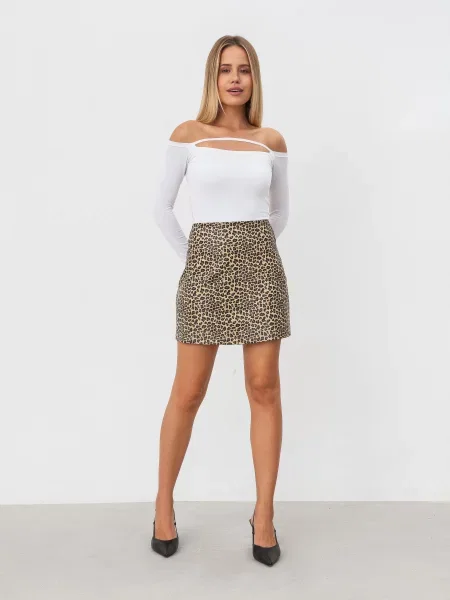 Romashka Дювіль Спідниця міні Штучна шкіра бежевий