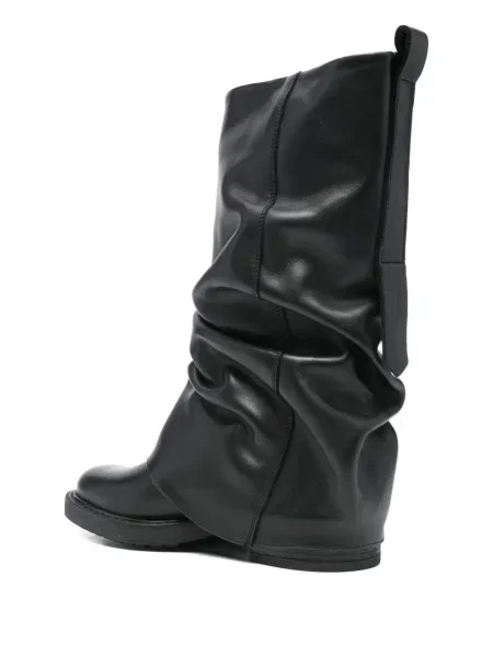 Botine Metisse din piele cu volane negru