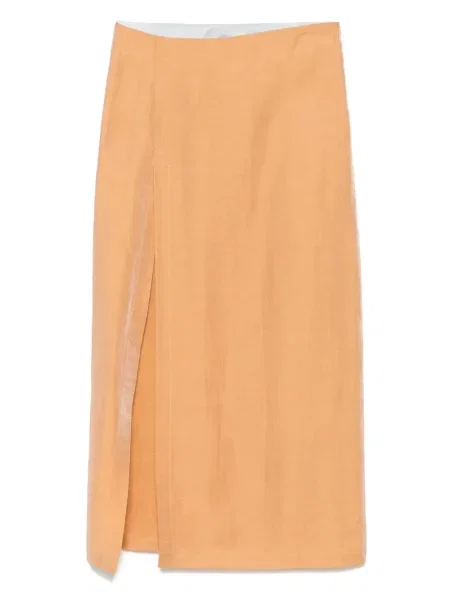 Fustă midi Alysi până la genunchi portocaliu