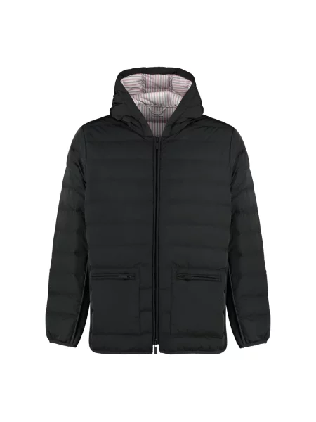 Kurtka puchowa Thom Browne z kapturem czarna