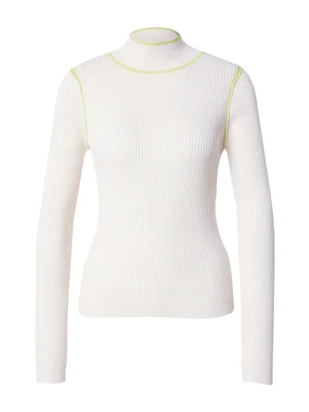 TOPSHOP Pulover crem / limetă verde